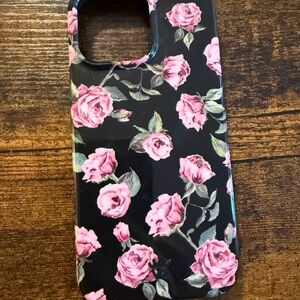 Velvet Caviar Mag Safe Pink Rose on Black Phone Case
